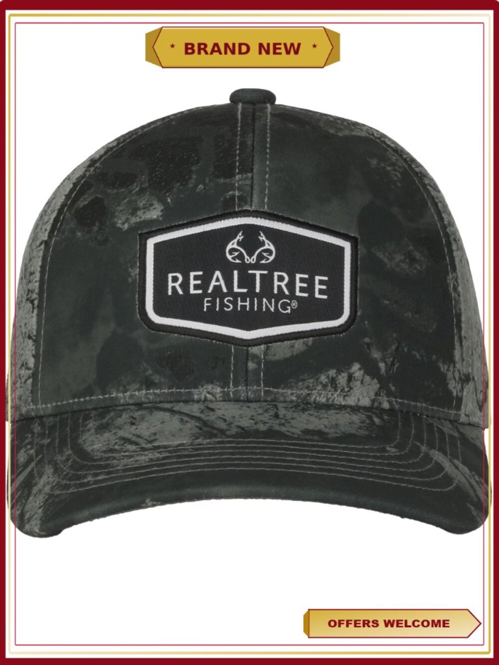 Structured 6-Panel Stretch Adjustable Cap Pongee Realtree WAV3 Mirage Perforated